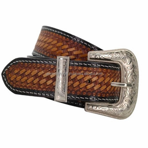Cinturón de herramientas occidental de cuero tallado a mano, personalizado, 38mm, diseño de lujo - Product Image 6