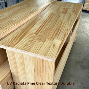 Tablero de Madera Maciza de <span class=keywords><strong>Pino</strong></span> Radiata con Acabado UV Resistente a los Arañazos, Paneles de Madera Maciza para Fabricación de Armarios y Muebles de Oficina - Product Image 1