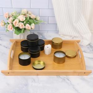 Plateaux à dessert en bois de qualité supérieure les plus vendus élégant plateau de service en bois de bambou avec poignées latérales - Product Image 3