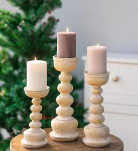 Portavelas de madera de última colección para decoración del hogar y decoración de bodas disponible en artesanías indias para el hogar - Product Image 1