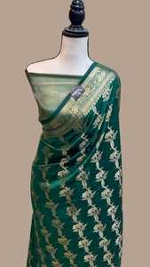 Hecho a medida en saris de seda de brocado azul real y materiales de vestido de seda de brocado para ropa y diseñadores de vestidos para reventa - Product Image 2
