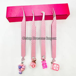 ที่หนีบต่อขนตาเคลือบสีชมพูอ่อนแบบใหม่ หลายสไตล์ พร้อมจี้ตกแต่งหลากหลายแบบ รับทำโลโก้ เครื่องมือเสริมความงาม - Product Image 6