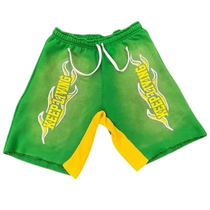 100% ensemble de t-shirts pour hommes en coton biologique short à panneau personnalisé avec motif solide sérigraphie vêtements pour hommes - Product Image 3