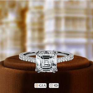 Anillo de Compromiso Solitario con Diamante Cultivado en Laboratorio, Corte Asscher de 1 Quilate, Certificado IGI, Anillo de Bodas de Oro Amarillo de 14k para Regalo de Aniversario - Product Image 2