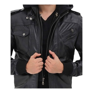 Blouson aviateur en peau de vache véritable pour homme Veste en cuir chaud en peau de mouton véritable pour l'hiver 2025 Style lettre motif - Product Image 2