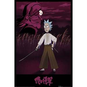 Affiche sur toile de style moderne pour Rick et Morty, Rick le samouraï, pour utilisation murale - Product Image 2
