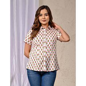 เสื้อเชิ้ตผู้หญิงสีขาวผ้าฝ้ายพิมพ์ลายดอกไม้สไตล์เรโทรผ้าซาตินป๊อปลินทรงยาวไซส์ XL สำหรับงานปาร์ตี้ฤดูใบไม้ร่วง - Product Image 6