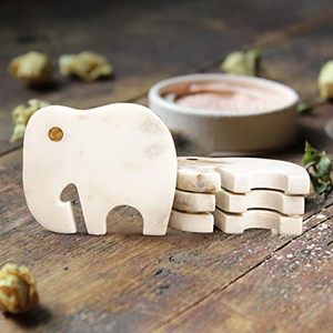 Hiện đại thanh lịch voi đá cẩm thạch tự nhiên Inlay Coaster cao đế lót ly sang trọng thiết lập cho nhà bếp bảng bảo vệ trang trí nội thất Thảm miếng đệm - Product Image 3