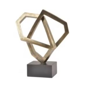 Sculpture d'objet en métal noir sculptée à la main, design luxueux, pour décoration de bureau haut de gamme - Product Image 2