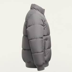 Vestes matelassées en duvet gris pour hommes, design personnalisé, haute qualité, écologiques, à capuche, tendance streetwear, vente chaude - Product Image 5