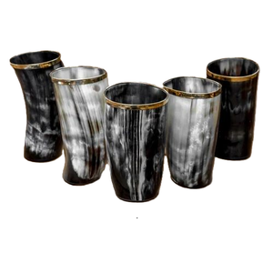 Gobelet à vin en corne de buffle poli de qualité supérieure fait à la main en gros pour les fêtes et les occasions verres à vin en corne de boeuf - Product Image 6