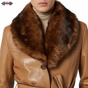 Veste bomber en cuir épais pour femme, taille plus, col large, fermeture éclair, style racer, personnalisable, hiver 2025 - Product Image 4