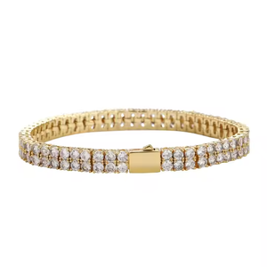 Pulsera de tenis de diamante de moissanita de corte redondo de 7 pulgadas, oro de 10K/plata, estilo de lujo Universal para cualquier ocasión, joyería de moda - Product Image 4