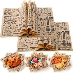 Bán buôn biểu tượng tùy chỉnh cấp thực phẩm không thấm mỡ Giấy Bánh mì kẹp thịt bánh mì kẹp thức ăn nhanh Deli thịt gói sáp tráng bao bì - Product Image 1