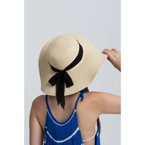 Chapeau de paille large beige avec nœud HSR2081 - Beige - Product Image 3