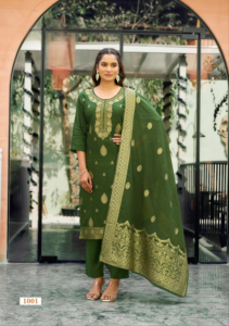 Lo último Pure Viscos Dola Silk Jacquard con top de trabajo manual y Pent con Chanderi Jacquard Dupatta - Product Image 4