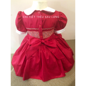 ชุดเดรสปักมือสีแดงสำหรับคริสต์มาสและงานปาร์ตี้จาก MITEXCO เวียดนาม รับผลิตตามสั่ง ขายส่ง MOQ ต่ำ รับผลิตแบบ OEM/ODM - Product Image 2