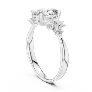 Anillo de diamante cultivado en laboratorio de 1 quilate al por mayor | Plata de Ley 925 | Diamantes ovalados y marquesa | Joyería personalizable - Product Image 5