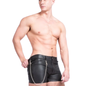 <b>Leather</b> Snap Off Jock Black Faux <b>Leather</b> One Size Fetish Clubwear Underwear - Product Image 3