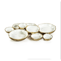 Ensemble de bols de service en métal blanc argenté, design moderne et luxueux pour les collations, les fruits secs, les chocolats, décoration de table à manger