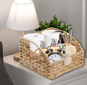 ชุดตะกร้าใส่ของผักตบชวาสานพร้อมที่จับ3ใบออแกไนเซอร์ธรรมชาติสำหรับห้องครัวห้องน้ำห้องนั่งเล่นจากเวียดนาม - Product Image 4