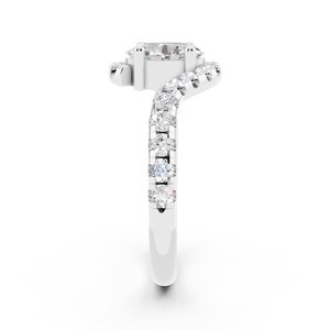 Vente en gros de bagues OEM personnalisables Bijoux en diamant de laboratoire en or blanc exquis Bague taille ovale 10k 14k 18k - Product Image 1