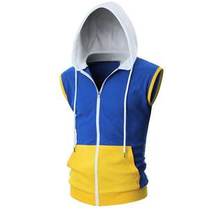 Design personnalisé pour hommes respirant à capuche débardeurs d'entraînement sans manches chemise musculaire avec poches coton contraste vêtements pour hommes - Product Image 3