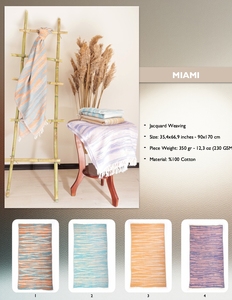 ผ้าขนหนูชายหาด DAFNI BIG PAZAR ลายพิมพ์สีม่วงลายก้างปลา พร้อมพู่สีขาว น้ำหนักปานกลาง 440 กรัม ผลิตจากผ้าทอเคลือบ HDPE - Product Image 5