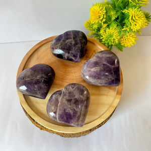 Gros Améthyste Naturelle Puffy Coeur Cristal Haute Qualité Vintage Pierre De Guérison Polie pour Cadeaux Spirituels Maison UV - Product Image 1