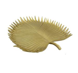 Bol à fruits en laiton pour décoration de table en forme de feuille Design antique en laiton doré bol de service de fruits à frire - Product Image 2