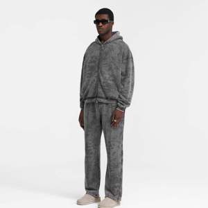 100% coton polaire 400 GSM personnaliser poids lourd pull à capuche hommes surdimensionné goutte épaule à capuche polaire sans ficelle hommes à capuche - Product Image 2