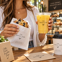 Gobelets froids personnalisés AT PACK en PET avec logo |   Gobelets jetables transparents pour café glacé, bubble tea et autres boissons, pour cafés et magasins de boissons