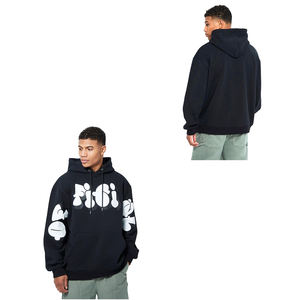 Pull-over d'hiver unisexe de haute qualité ODM Supply Sweats à capuche surdimensionnés avec impression bouffante Col à capuche à manches longues Tissu personnalisé solide - Product Image 5