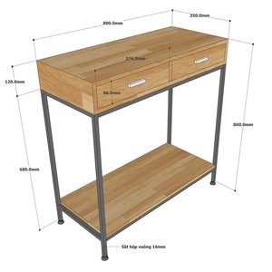 COGI Minimalist Luxury Console <b>Table</b> Contemporary <b>Mirrored</b> Wooden Top Iron Frame for Entry Villa Application-Decorative Accent - Product Image 3