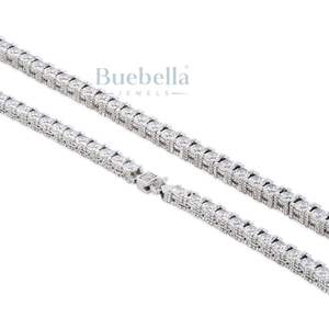 Venta caliente 925 Plata 14K Chapado en oro 5mm Moissanite Diamond Tennis Cadena Collar para hombres Collares de moissanita de calidad premium - Product Image 4