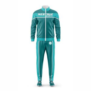 Ensemble de jogging pour homme, survêtement deux pièces personnalisé en polyester avec fermeture éclair, coupe oversize, respirant et léger, idéal pour l'hiver et les activités sportives. - Product Image 3