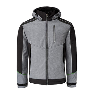 Men's Customizable Eco-Friendly Canvas Front Logo Hooded Softshell <b>Jacket</b> Waterproof Windproof Casual Outdoor - Product Image 1