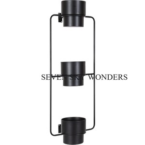 Maceta para colgar en la pared, maceta para flores, Color Negro con recubrimiento en polvo, 3 niveles, diseño lujoso hecho a mano, última llegada, decoración del hogar - Product Image 1