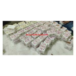 Boîte d'incrustation de marbre en pierre blanche populaire très à la demande avec vadrouille incurvée à la main Design élégant Divers artisans pour l'article d'artisanat en pierre - Product Image 2