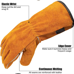 Gants de soudage antidérapants résistants à la chaleur en cuir de vachette pour la sécurité industrielle et la protection des mains avec service OEM - Product Image 6