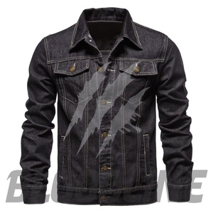 Women's <b>Denim</b> Trucker Jacket Full Sleeve Turn-down Collar Single Breasted Button Closure Washed Solid Blue Autumn <b>Coat</b> - Product Image 5