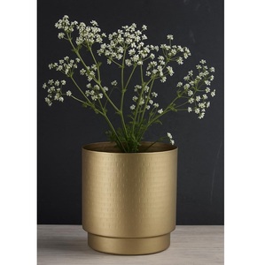Maceta de flores de Metal de diseño Vintage, maceta ovalada de Color dorado para el hogar, jardín al aire libre, Patio, macetas decorativas - Product Image 3
