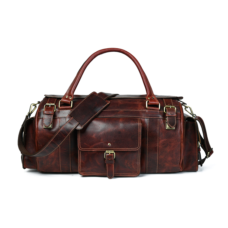 Men's Leather Travel Duffle Bag - Vintage Cowhide Large Capacity by TERGUS INDIA