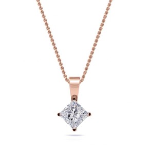 Colgante Solitario de Diamante Corte Princesa Lucida, 0.30 Ct, Diamante Cultivado en Laboratorio, en Platino, para Bodas y Fiestas - Product Image 1
