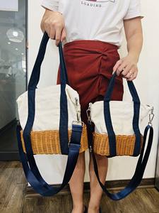 Sac en toile mixte rotin noir premium du Vietnam - Product Image 4