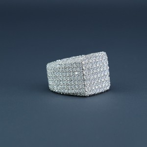 Anillo de hip hop de oro blanco de 14 quilates totalmente cubierto de diamantes cultivados en laboratorio con diamantes de claridad VVS - Product Image 2