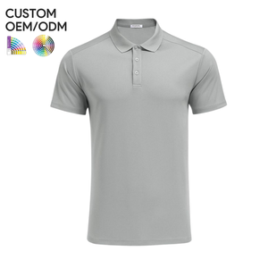 Mens Solid Breathable Knitted Casual for Shirt Front Custom Embroidery OEM ODM | 100% Cotton Short Sleeve Brand Customization - Product Image 1