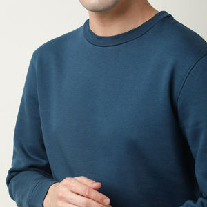 Sweat-shirt à col rond pour homme personnalisé pour l'hiver - Tissu en polaire Couleur unie Design boutonné Séchage rapide numérique Respirant Tailles plus disponibles - Product Image 6