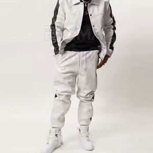 Online Casual Fashion Wear Leather <b>Tracksuit</b> For Men Hot Sale Customized Men Leather <b>Tracksuit</b> For Sale - Product Image 2