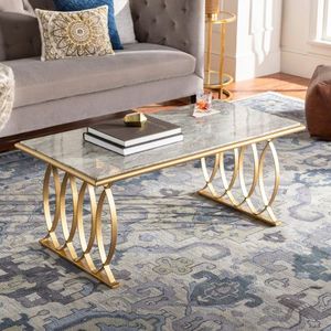 Mesa de centro de metal de diseño moderno con tapa de madera perfecta para espacios de vida dinámicos y salas multiusos - Product Image 5